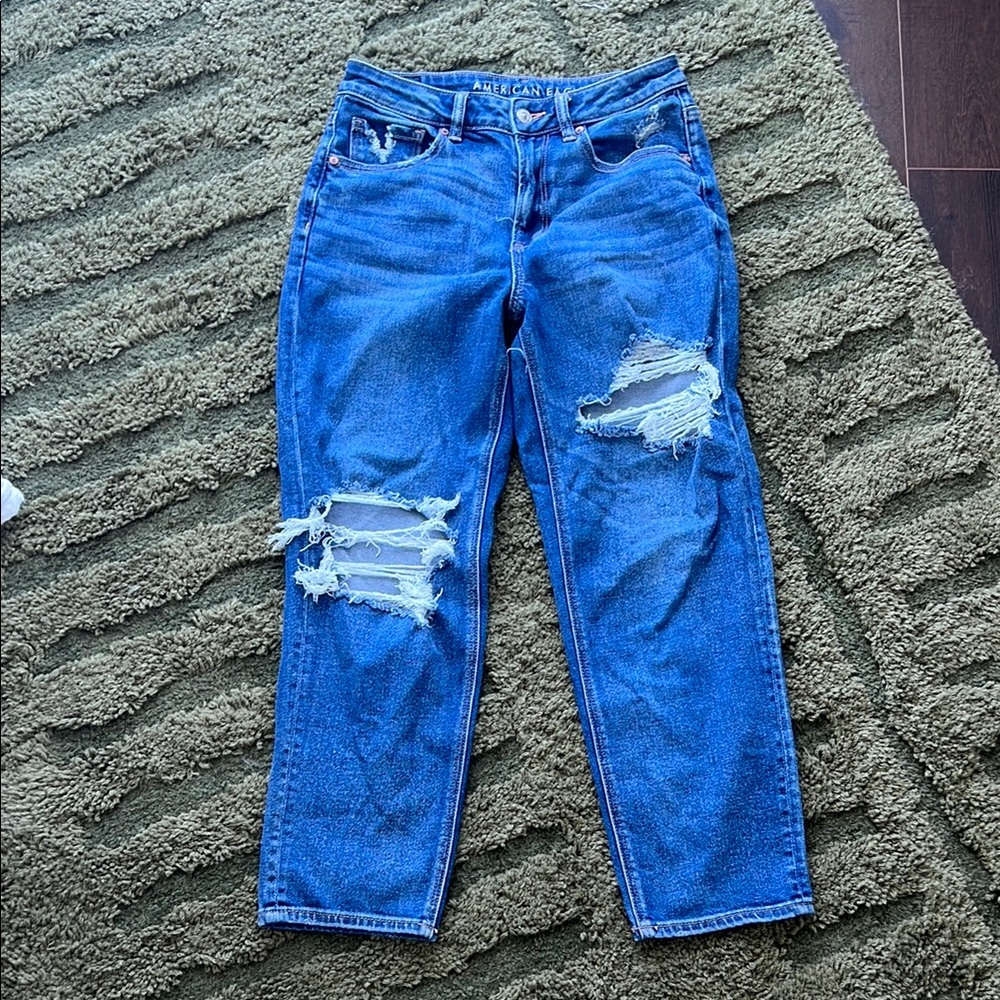 American Eagle high rise Blue Distressed Jeans
